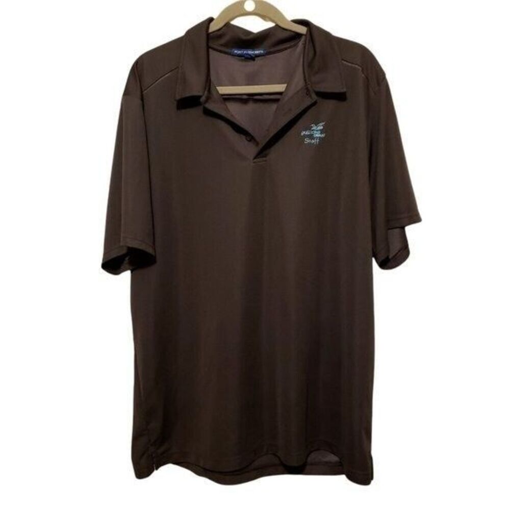 Port Authority Mens Sz 2XL Gray  Solid Short Sleeve Golf Polo Shirt